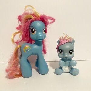 My Little Pony Mom Dash + Newborn Cuties Baby Rainbow Dash 2010s MLP Horse Lot